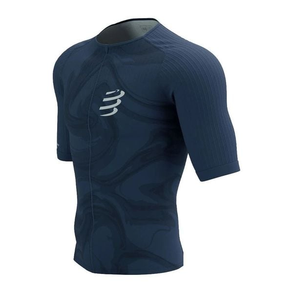 Áo Tri Nam Compressport Tri Postural Aero SS Top M-Indigo Print