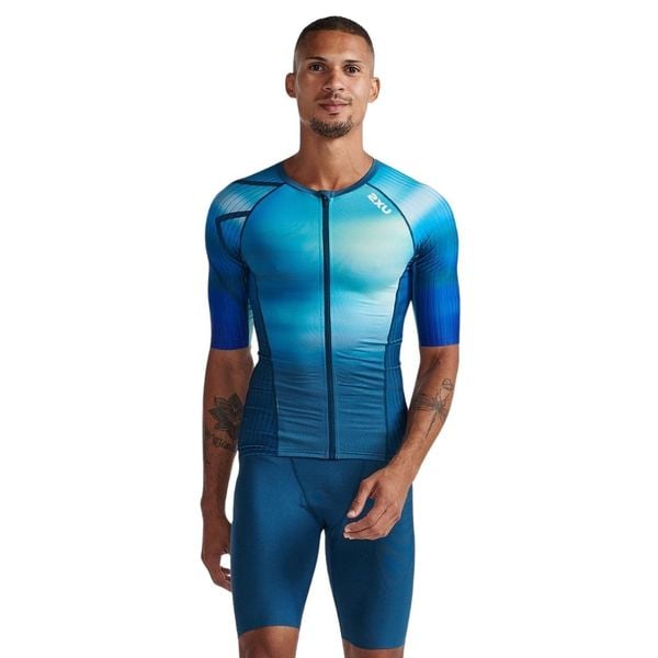 Áo Ba Môn Phối Hợp Triathlon 2XU Aero Tri Sleeved Top - SPG/MAJ