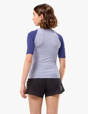 Áo Chạy Địa Hình Nữ Compressport Trail Racing Postural SS Top W - LAVENDER/ORIENT BLUE