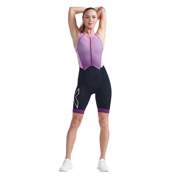 Bộ Quần Áo Ba Môn Phối Hợp Nữ 2XU Light Speed Front Zip Trisuit - Wood Violet/Pastel Pink