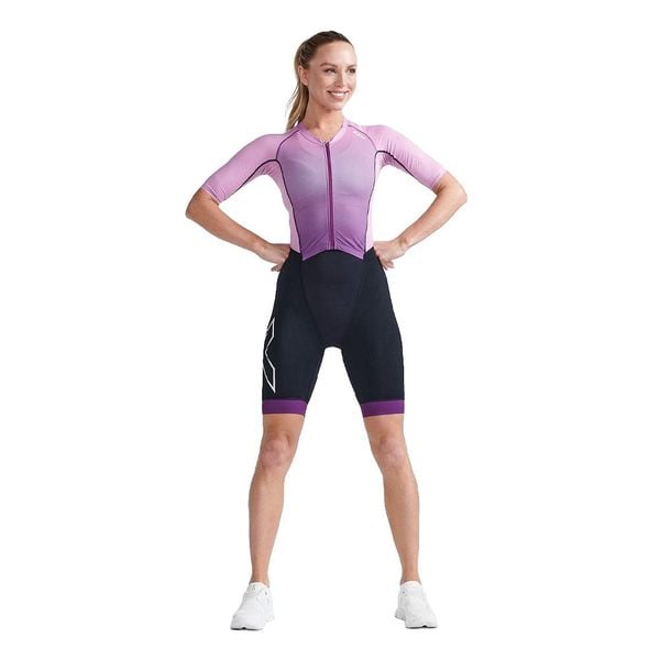 Bộ Quần Áo Ba Môn Phối Hợp Nữ 2XU Light Speed Sleeved Trisuit - Wood Violet/Pastel Pink