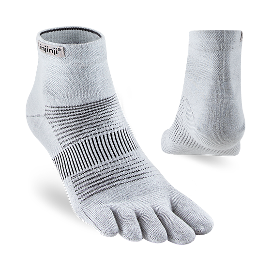 Tất Xỏ Ngón Chạy Bộ Injinji Run Lightweight Mini-Crew - Gray