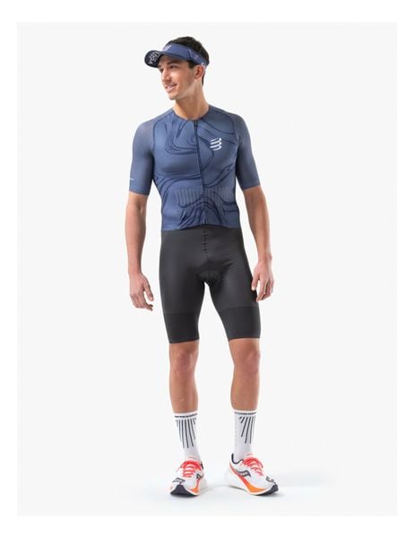 Bộ Quần Áo Ba Môn Nam Compressport Aero SS Trisuit M-Indiogo Print