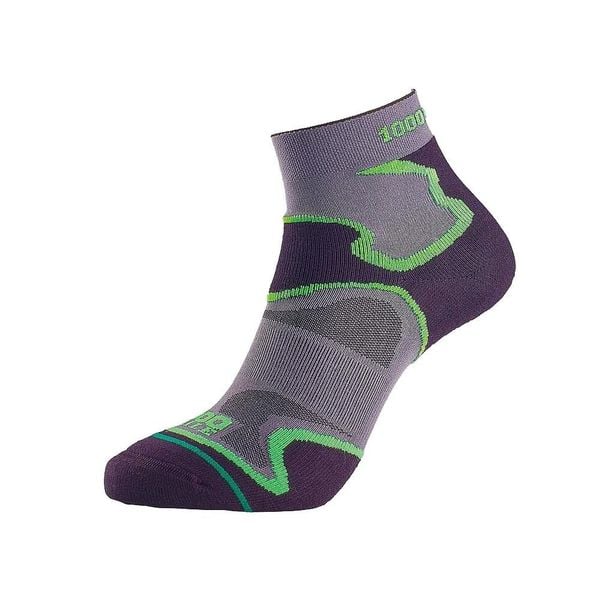 Tất chạy bộ 2 lớp 1000 Mile Fusion Anklet Double Layer - Black/Green