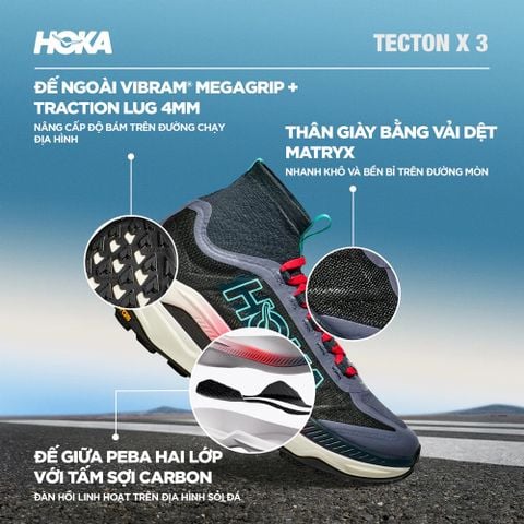 Giày Chạy Địa Hình Nam Hoka Tecton X 3 - SSC