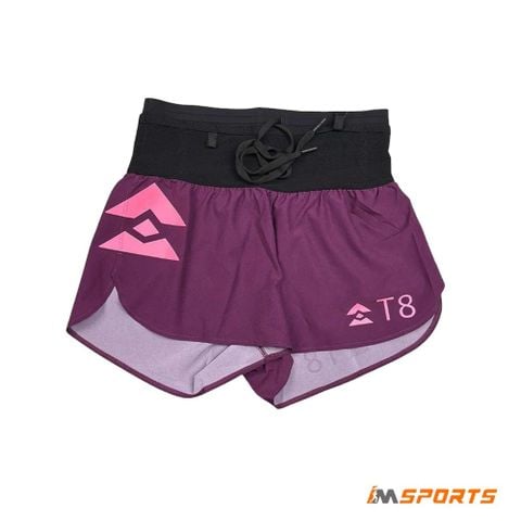 Quần Chạy Bộ Nữ T8 Women's Sherpa Shorts - Burgundy