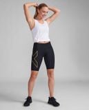  Quần Bó Cơ Nữ 2XU Light Speed Mid-Rise Compression Shorts - BLK/GRF 