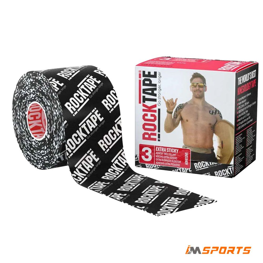  Băng Dán Cơ Thể Thao ROCKTAPE H2O Extra Sticky Tape 5cm x 5m - Logo Black 