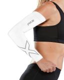  Bó Calf Tay 2XU Flex Compression Arm Sleeves - WHT/GRY 
