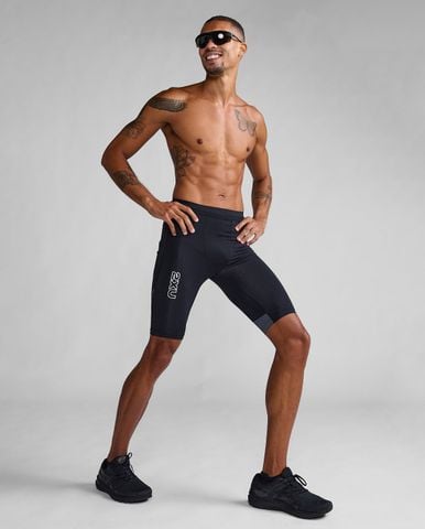 Quần Bó Cơ Nam 2XU Light Speed React Compression Shorts - BLK/WRF