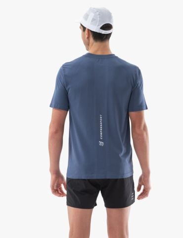 Áo Chạy Bộ Nam Áo Chạy Bộ Compressport Performance SS Tshirt M - Indigo