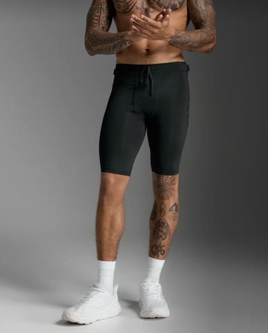 Quần Bó Cơ Nam 2Xu Aero Mesh Compression Shorts - BLK/SRF