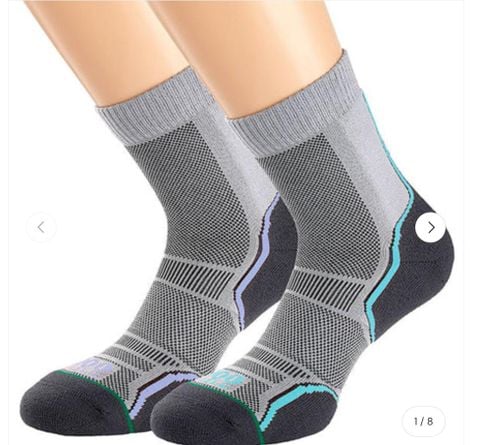 Tất chạy địa hình 1000 Mile Trail Sock Twin Pack (Bộ 2 đôi) - Grey/Orange + Grey/Green