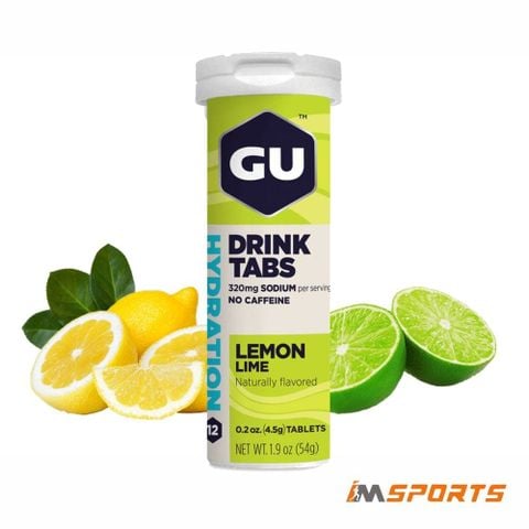 Tuýp 12 Viên Sủi Điện Giải GU Hydration Drink Tabs - Vị chanh