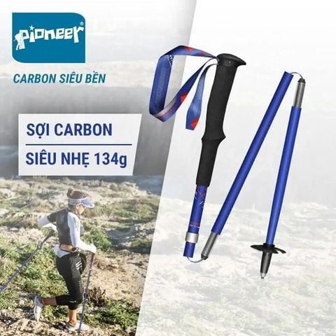 Gậy Chạy Địa Hình Pioneer Carbon C4 - Xanh