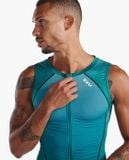  Bộ Quần Áo Ba Môn Nam 2XU Light Speed Front Zip Trisuit - Forest Green/Raft 