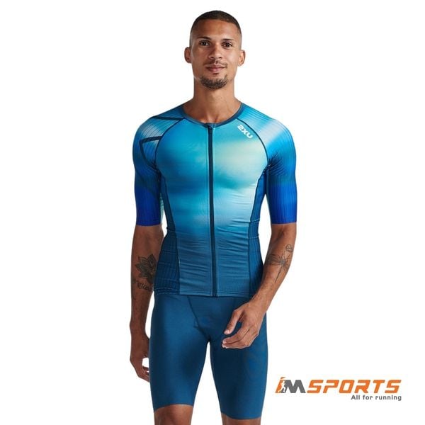 Áo Ba Môn Phối Hợp Triathlon 2XU Aero Tri Sleeved Top - SPG/MAJ