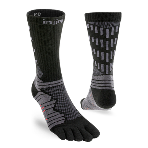 Tất xỏ ngón chạy đường dài Injinji Ultra Run Crew - Obsidian