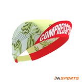  Mũ Chạy Bộ Compressport Pro Racing Cap-Green Camo/Fluo Red 
