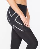  Quần Bó Cơ Chạy Bộ Nữ 2XU Aero Vent Mid-Rise Compression 3/4 Tights - Black/Silver 
