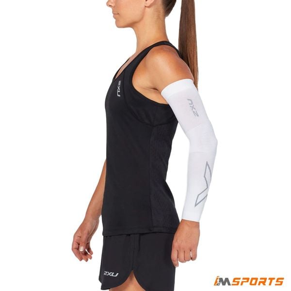 Bó Calf Tay 2XU Flex Compression Arm Sleeves - WHT/GRY