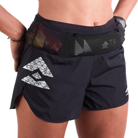 Quần Chạy Bộ Nữ T8 Women's Sherpa Shorts - White logo