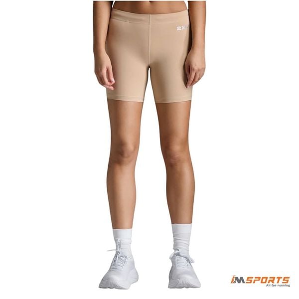 Quần Bó Cơ Nữ 2XU Core Comp Game Day 5" Shorts - BGE/SIL