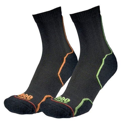 Tất chạy địa hình 1000 Mile Trail Sock Repreve (Bộ 2 đôi) - Black/Orange + Black/Green