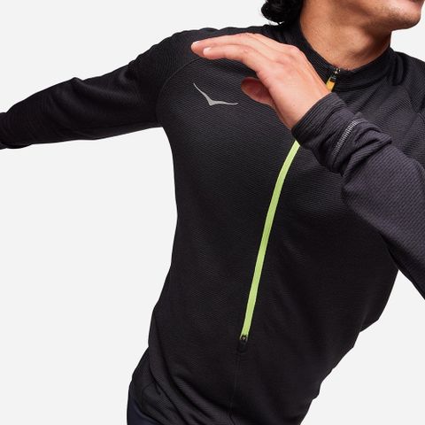 Áo Tay Dài Bó Cơ Nam Hoka Basezip Long - Black
