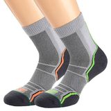  Tất chạy địa hình 1000 Mile Trail Sock Twin Pack (Bộ 2 đôi) - Grey/Orange + Grey/Green 