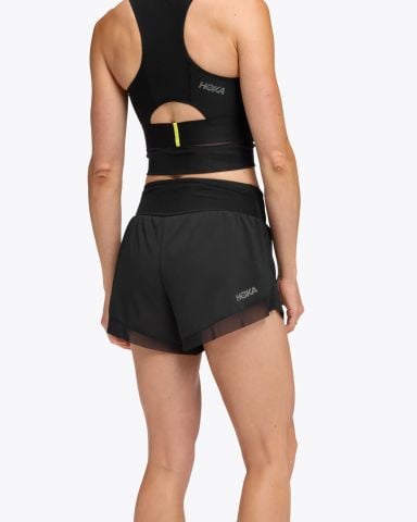 Quần Ngắn Chạy Bộ Nữ Hoka Glide 4" Short - BLK