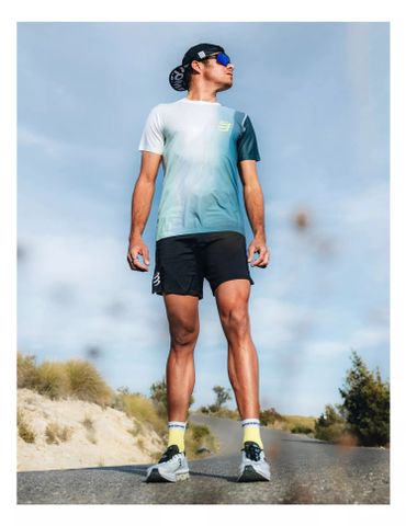 Áo Chạy Bộ Nam Compressport Performance SS Tshirt M - Niagara Blue