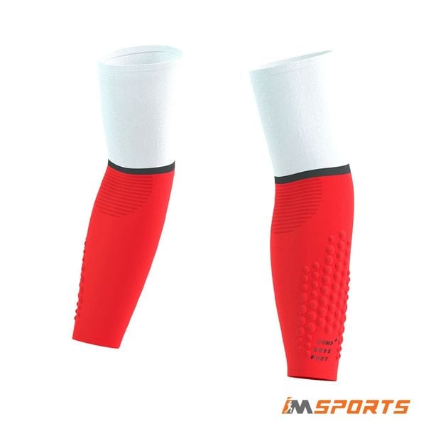 Băng bảo vệ ống tay thể thao Compressport ArmForce Ultralight-White/Fluo Red
