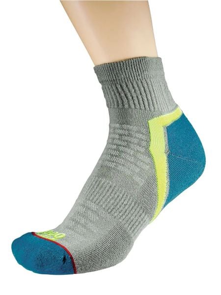 Tất Chạy Bộ 1000 Mile Activ QTR Repreve - Silver/Fluo /Teal