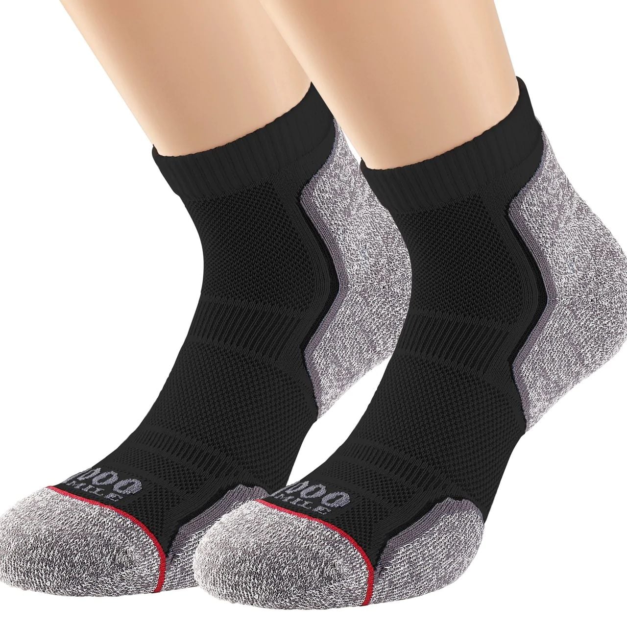  Tất chạy bộ 1000 Mile Run Anklet Repreve Single Layer - Twin Pack (2 đôi) - Black 