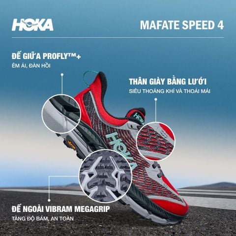 Giày Chạy Địa Hình Nam Hoka Mafate Speed 4 - AQL