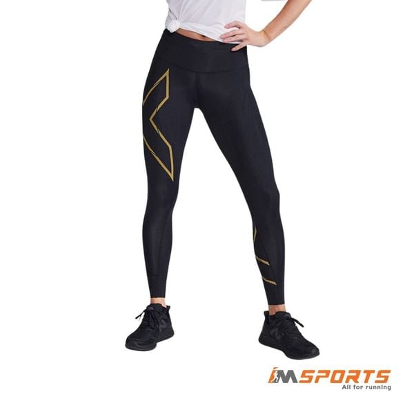 Quần Bó Cơ Nữ 2XU Light Speed Mid-Rise Compression Tights - BLK/GRF