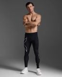  Quần Dài Bó Cơ Nam 2Xu Core Compression - BLK/SLV 