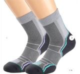  Tất chạy địa hình 1000 Mile Trail Sock Twin Pack (Bộ 2 đôi) - Grey/Purple + Grey/Blue 