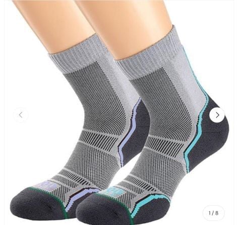 Tất chạy địa hình 1000 Mile Trail Sock Twin Pack (Bộ 2 đôi) - Grey/Purple + Grey/Blue