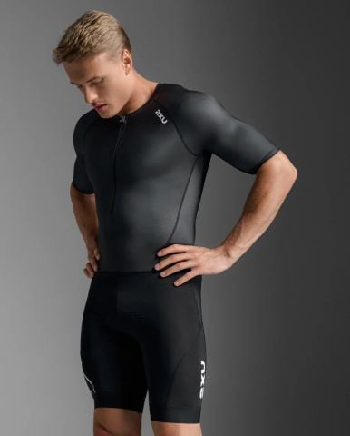 Bộ Quần Áo Nam Ba Môn Phối Hợp 2XU Core Sleeved Trisuit - BLK/WHT
