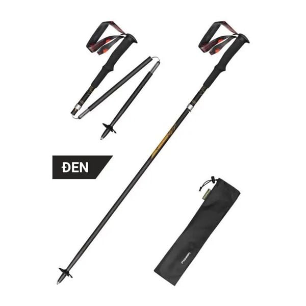 Gậy Chạy Địa Hình Pioneer Carbon C4 - Đen