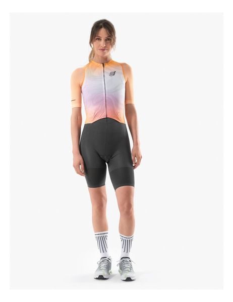 Bộ Quần Áo Ba Môn Nữ Compressport Aero SS Trisuit W-Buff Orange Print