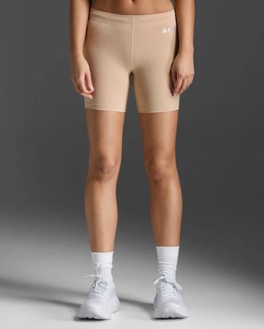 Quần Bó Cơ Nữ 2XU Core Comp Game Day 5" Shorts - BGE/SIL
