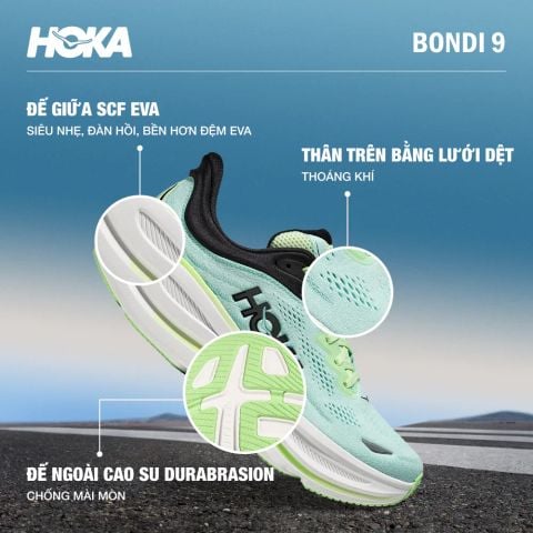Giày Chạy Bộ Nam Hoka Bondi 9 - LNMT
