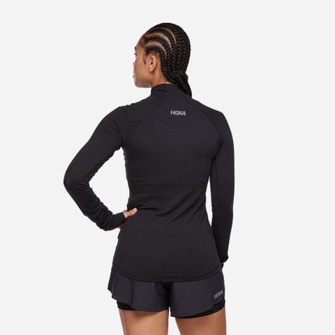 Áo Tay Dài Bó Cơ Nữ Hoka Basezip Long - Black