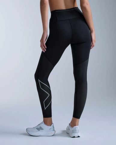 Quần Bó Cơ Nữ 2XU Aero Mesh Hi-Rise Comp Tights - BLK/SRF