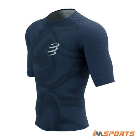 Áo Tri Nam Compressport Tri Postural Aero SS Top M-Indigo Print