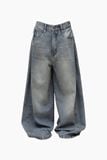  PLEATED WIDE JEANS 