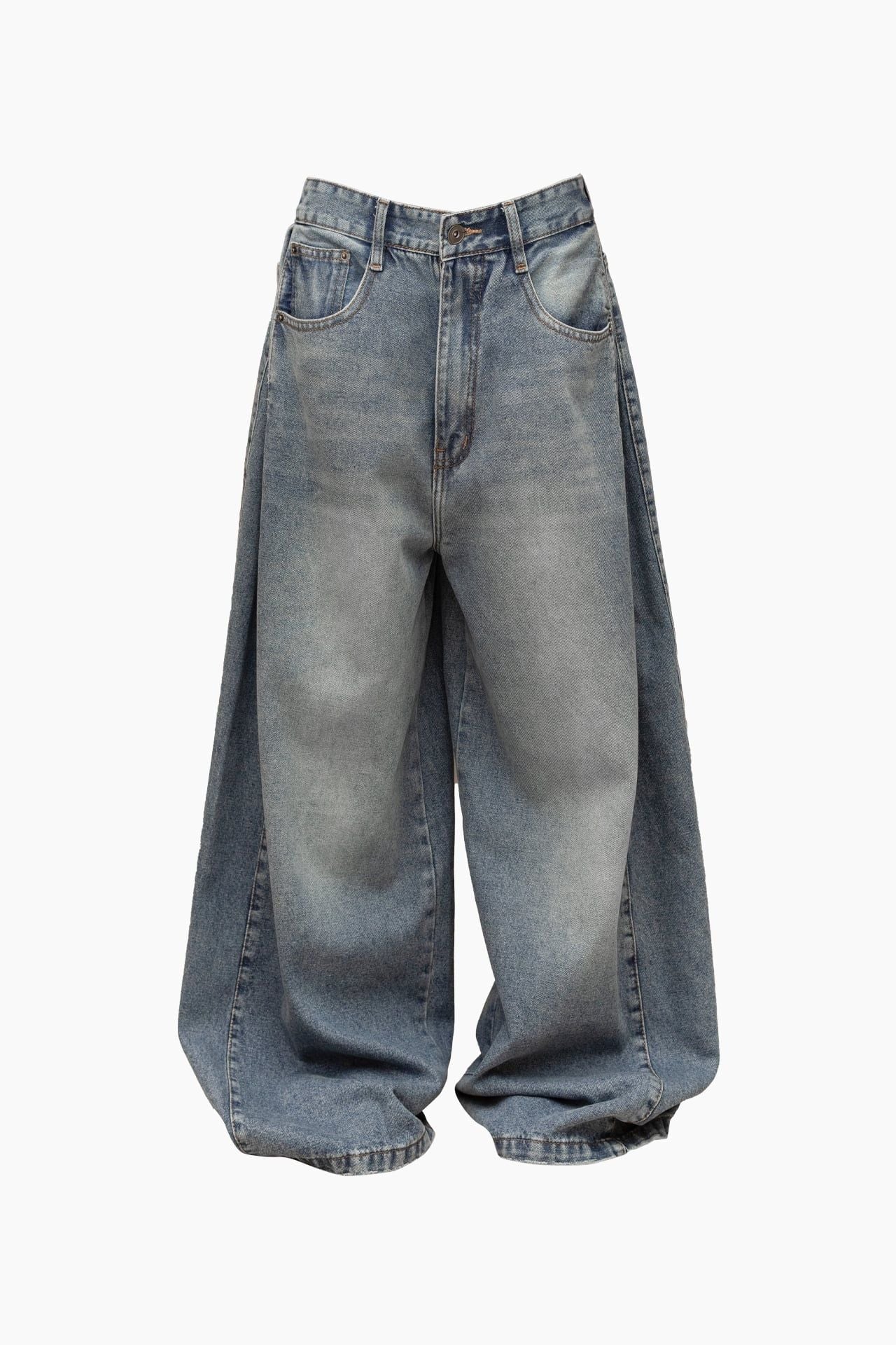  PLEATED WIDE JEANS 